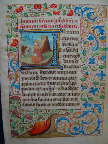 Heiliger Johannes, Miniatur, mittelalterliches Manuskript, Pergament