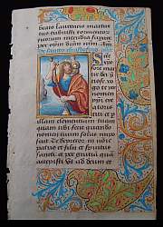 Original RenaissanceVellum leaf, *Saint CHRISTOPHER* dated about 1510-20 A.D.