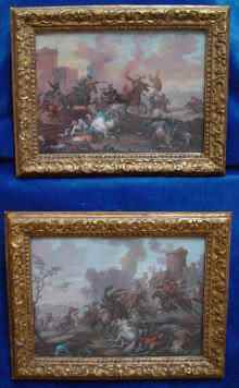 Laer, Pieter van, 2 antike Gemälde, Gouache. Two antique Paintings, Gouache