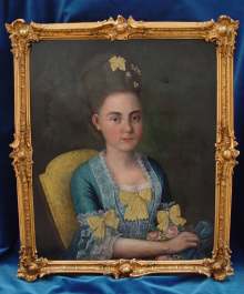 *Ernestine Amalie Bouginé*, antikes Barock Gemälde, 18.Jahrhundert, Deutschland.