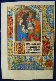 Illuminiertes Manuskript auf Pergament, Rouen,Miniatur