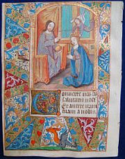 Pergament, Mittelalteriche Miniatur, illuminiert, Mariens Krönung