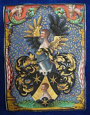 Renaissance. Prachtvolle Wappen Miniatur der Familie GLOCKENDON