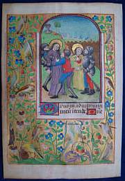 Illuminiertes Manuskript auf Pergament, Die Gefangennahme Christi
